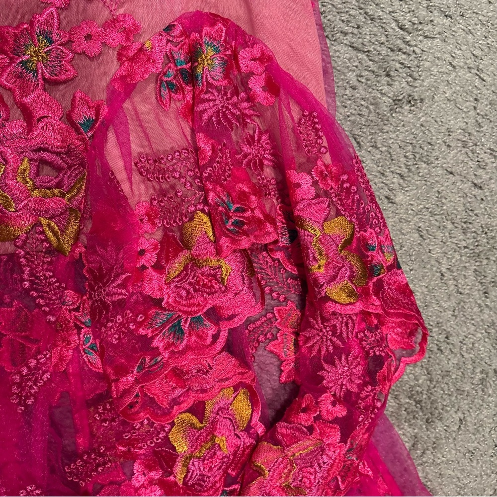 Bronx And Banco New Eva Midi Gown In Fuchsia Size M - Picture 9 of 16